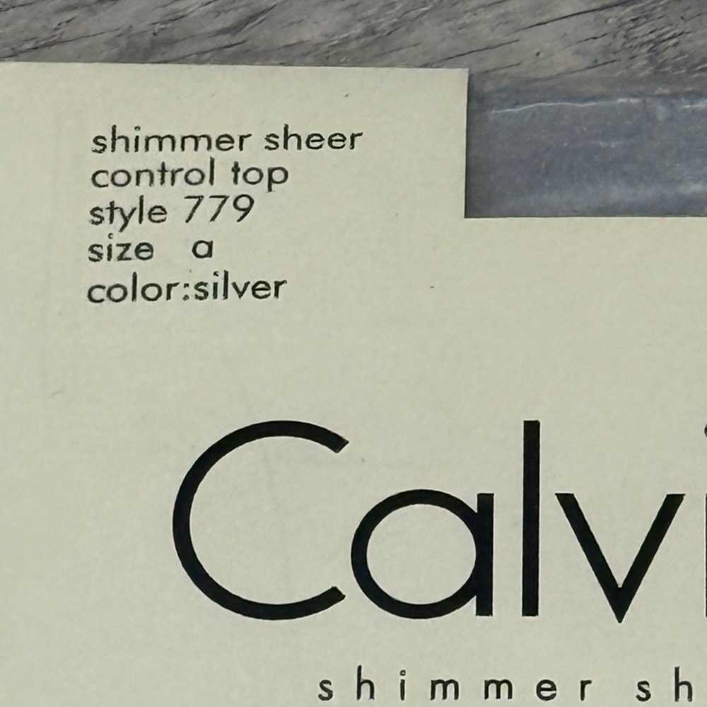Calvin Klein Silver Shimmer Sheer Control Top Tights Size A - Picture 5 of 6